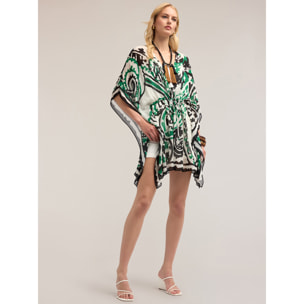 Motivi - Poncho de georgette con estampado paisley - Verde