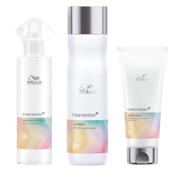 WELLA Kit ColorMotion Pre Color Treatment 185ml + Shampoo 250ml + Conditioner 200ml