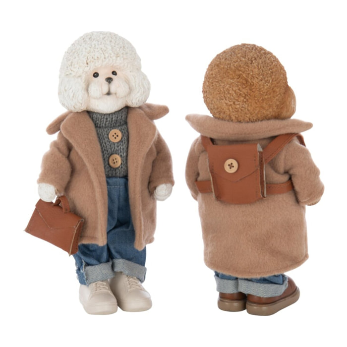 J-Line figurine Caniche Manteau + Sac - polyrésine - mix - small - 2 pièces