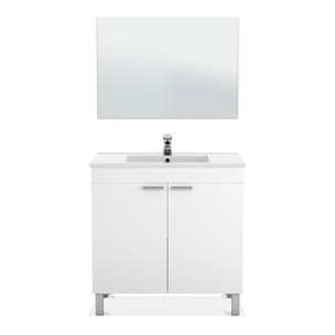 Mueble de baño con espejo LC1 80 Blanco Brillo