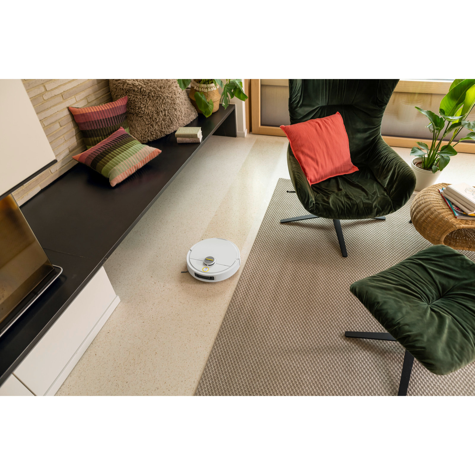 Aspirateur robot laveur KARCHER RVM4 Comfort EXTRA 15000Pa - station de vidange eau/poussière - séchage serpillières - Lidar - 160m²