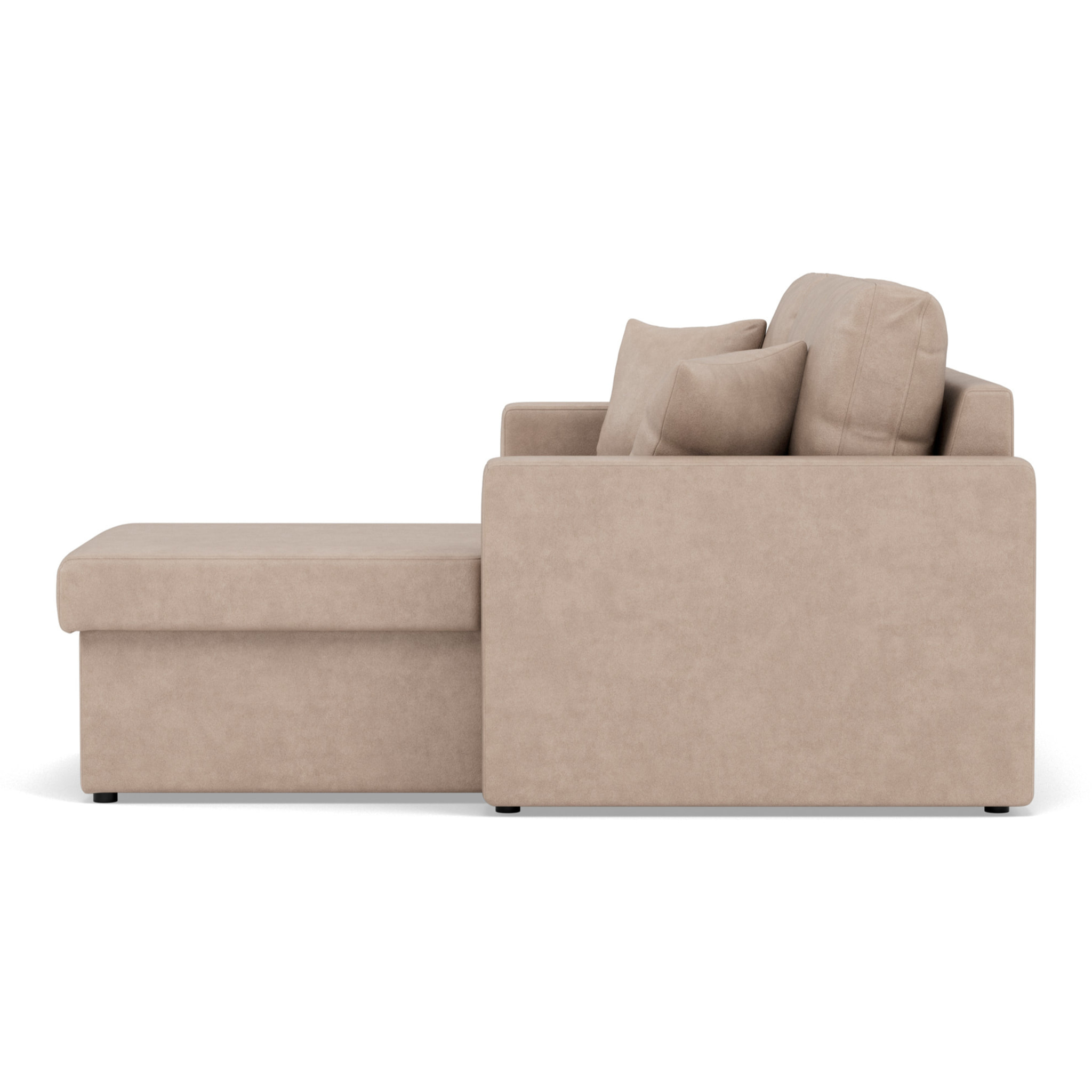 Cyrus - Canapé d'angle réversible 4 places - convertible avec coffre - en simili - Beige
