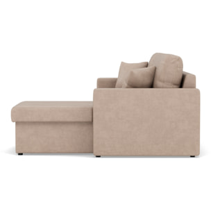 Cyrus - Canapé d'angle réversible 4 places - convertible avec coffre - en simili - Beige