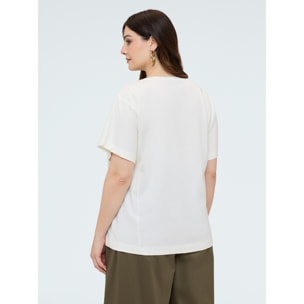 Fiorella Rubino - T-shirt in cotone con scritta motivazionale - Bianco