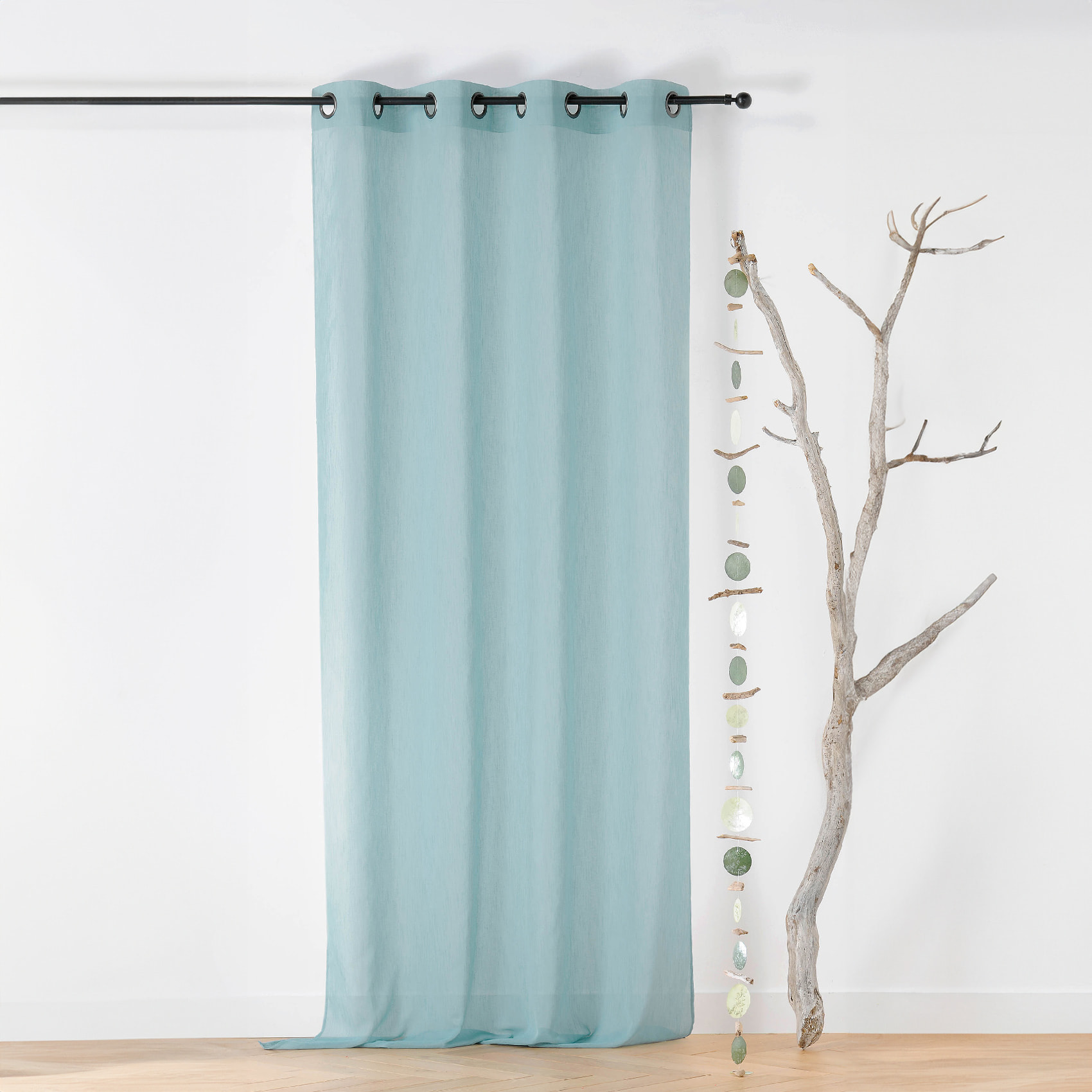 Voilage à Oeillets en Tissu Recyclé - Céladon