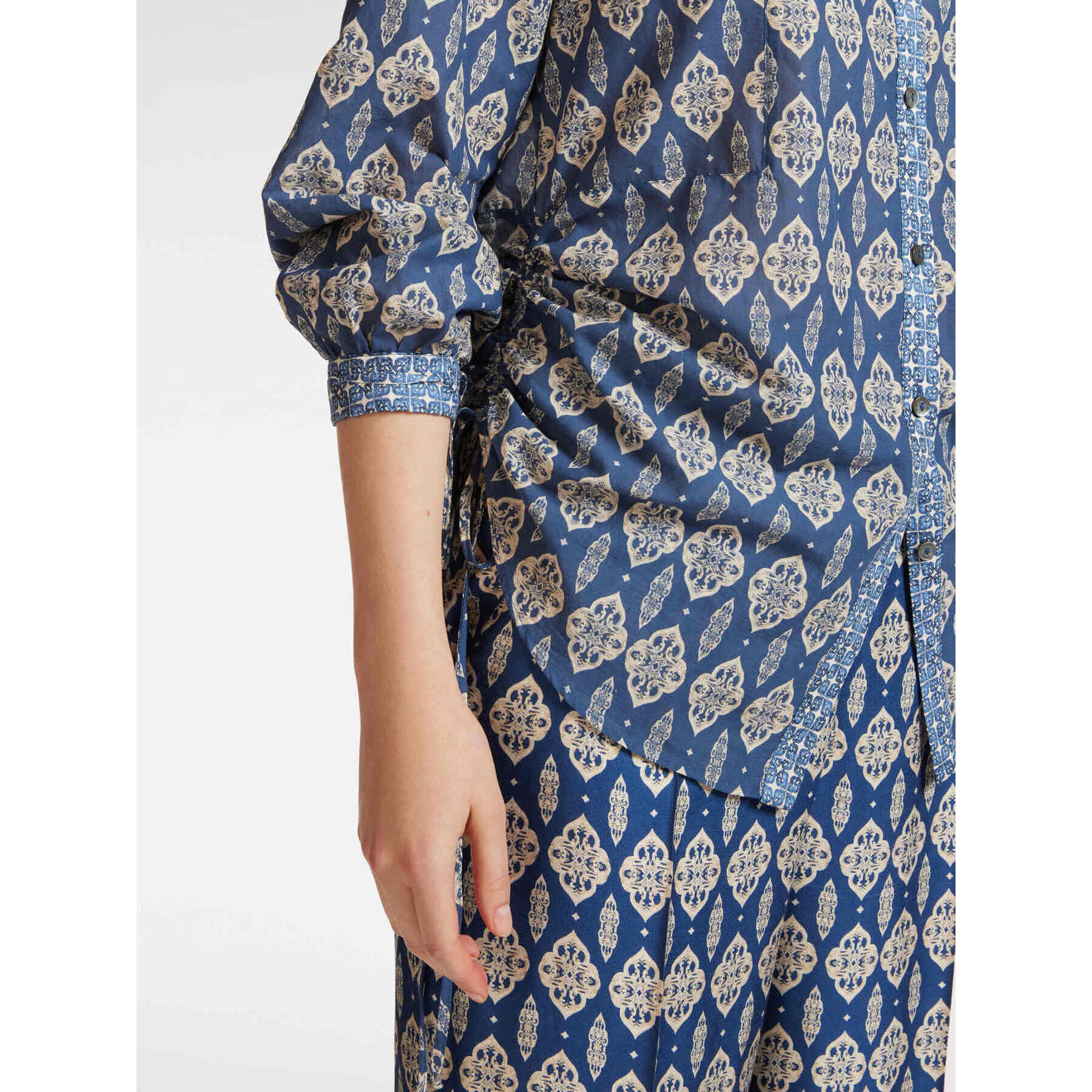 Elena Mirò - Camisa con estampado étnico - Azul