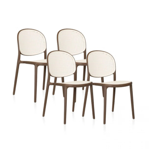 Pack 4 sillas de exterior Klux Taupé - rattan