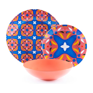 Service de table 18 pièces Excelsa – Ankara, Porcelaine Multicolore