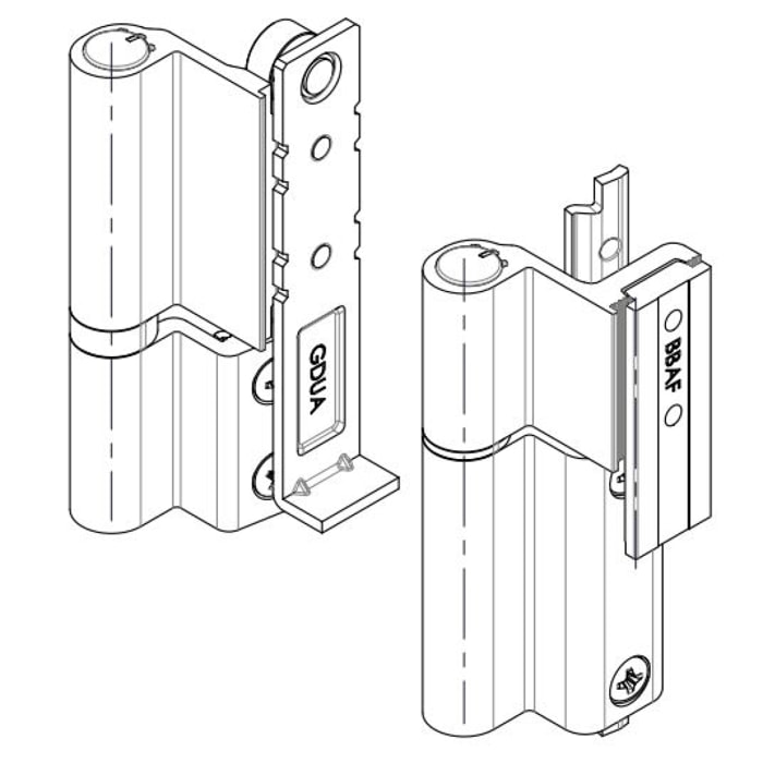 Paire de paumelle symétrique Galicube FAPIM oscillo-battant ral 9010 Blanc - 1404AI-32