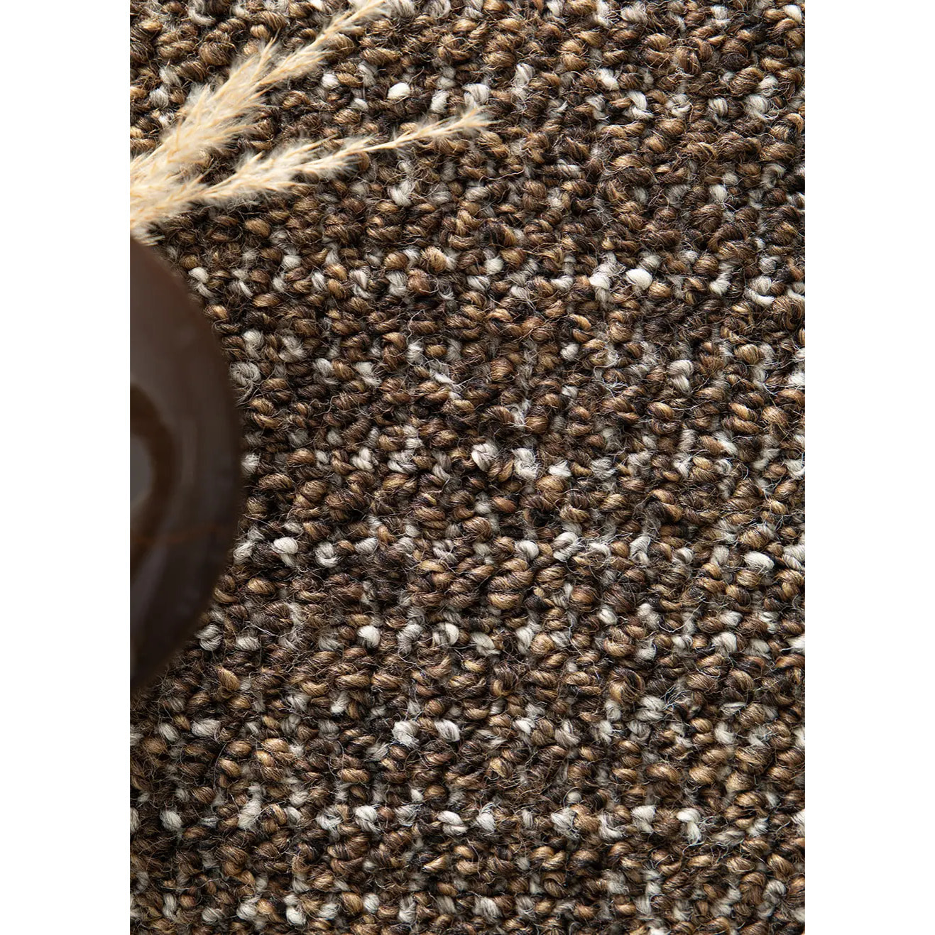 LUMEN Alfombra lavable lisa con bucles marrón, varias medidas disponibles.