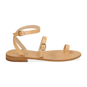 Sandalias de piel de vacuno beige