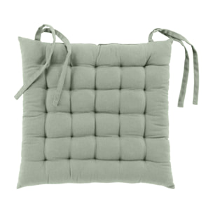 Assise matelassée en coton et polyester recyclé - Sauge