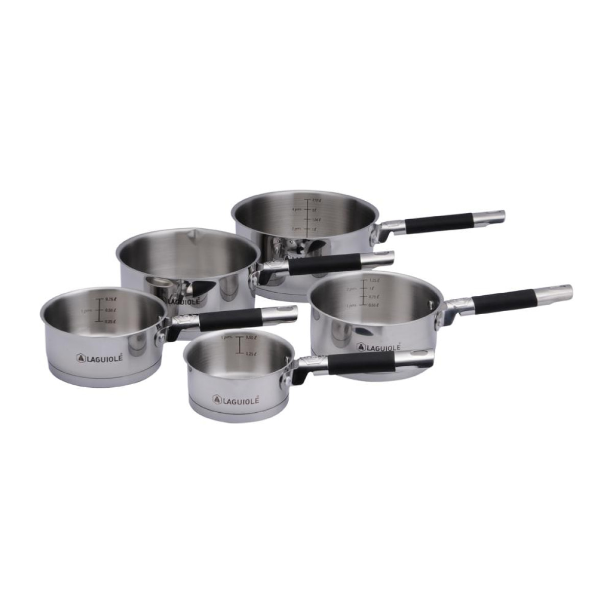 Set de 5 casseroles inox 12    - "classique"