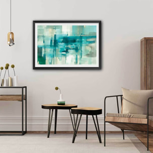 Affiche Liquide bleu Affiche + cadre en bois - Noir