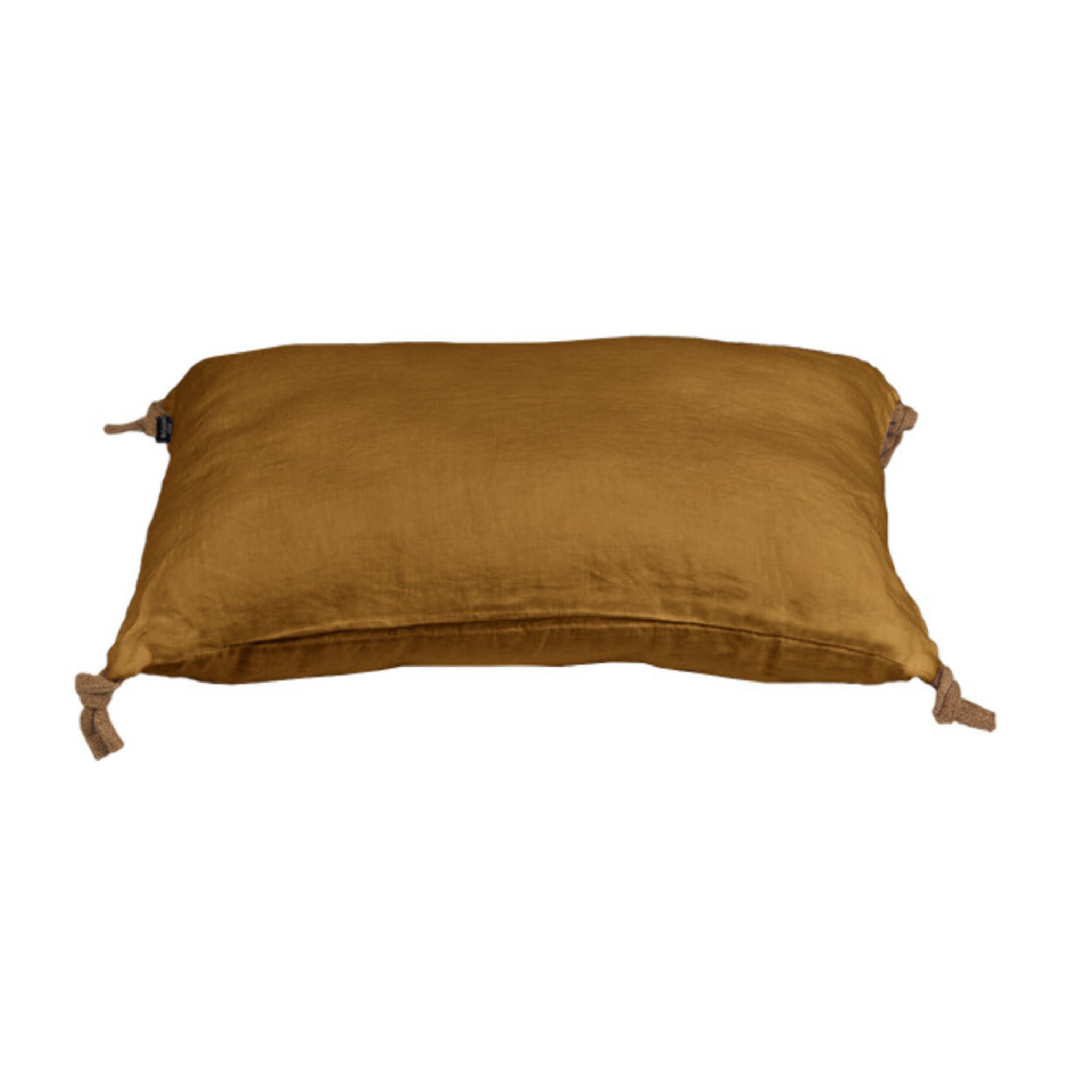 Coussin 40 x 60 cm en lin lavé avec 4 nouettes en jute - SOLINE