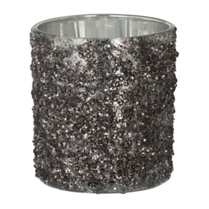 J-Line photophore Paillettes - verre - gris anthracite - small - 4 pcs