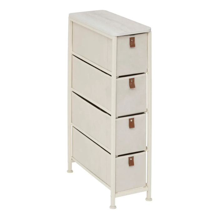 Meuble de rangement Tissa 4 tiroirs beige