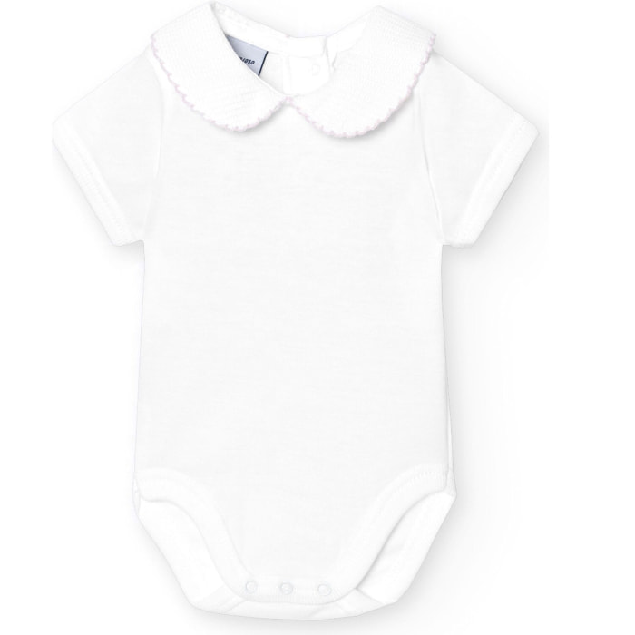 Body bebé manga corta cuello piqué