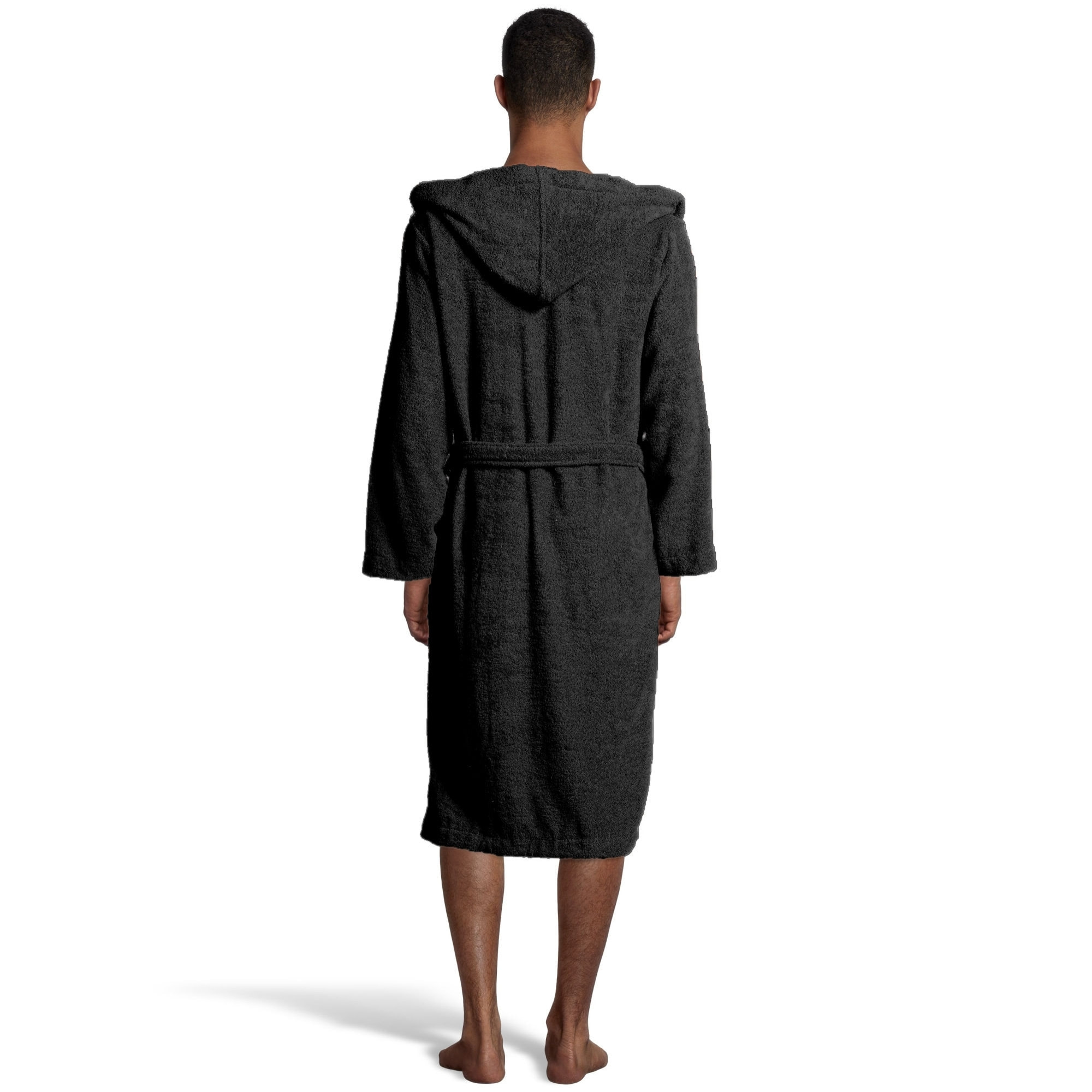 Bassetti Morbido Accappatoio 400 gr con Cappuccio 100% Cotone Uomo Donna Spugna Taglie Forti - ITALY Designed - Collezione MONIQUE - NERO 26