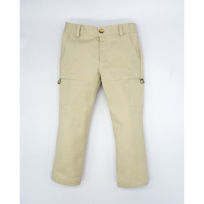 PANTALÓN CARGO SARGA BEIGE