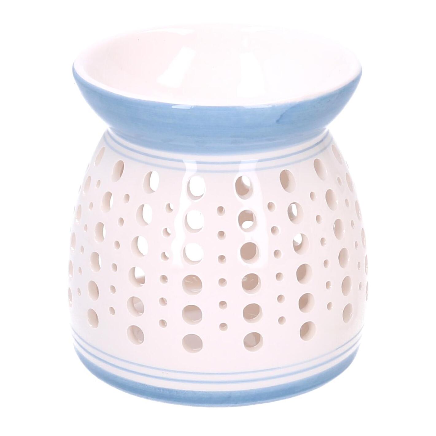 Bruciaessenze in ceramica blu tondo cmø10,8h11,4