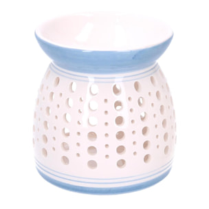 Bruciaessenze in ceramica blu tondo cmø10,8h11,4