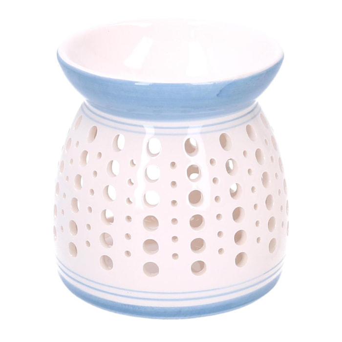 Bruciaessenze in ceramica blu tondo cmø10,8h11,4