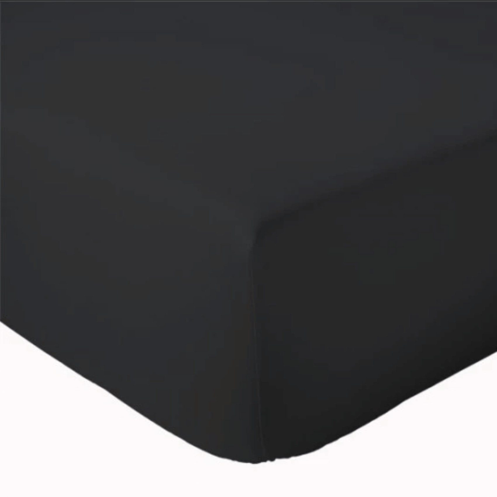 Drap Housse Uni bonnet 30 cm 100% Coton - Noir