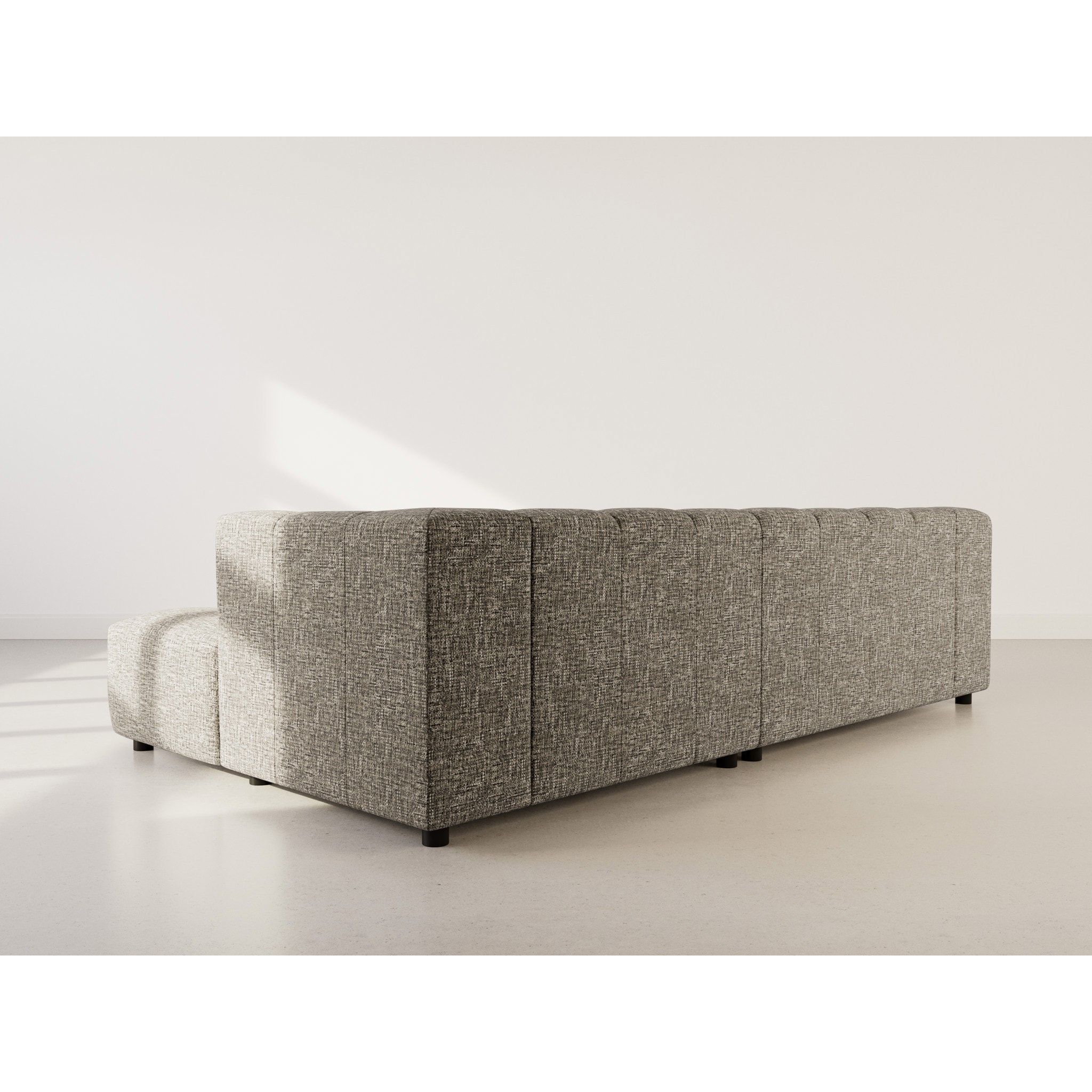 Curtis - canapé d'angle droit 4 places avec accoudoir en tissu texturé - Vert Olive