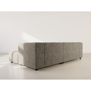 Curtis - canapé d'angle droit 4 places avec accoudoir en tissu texturé - Vert Olive