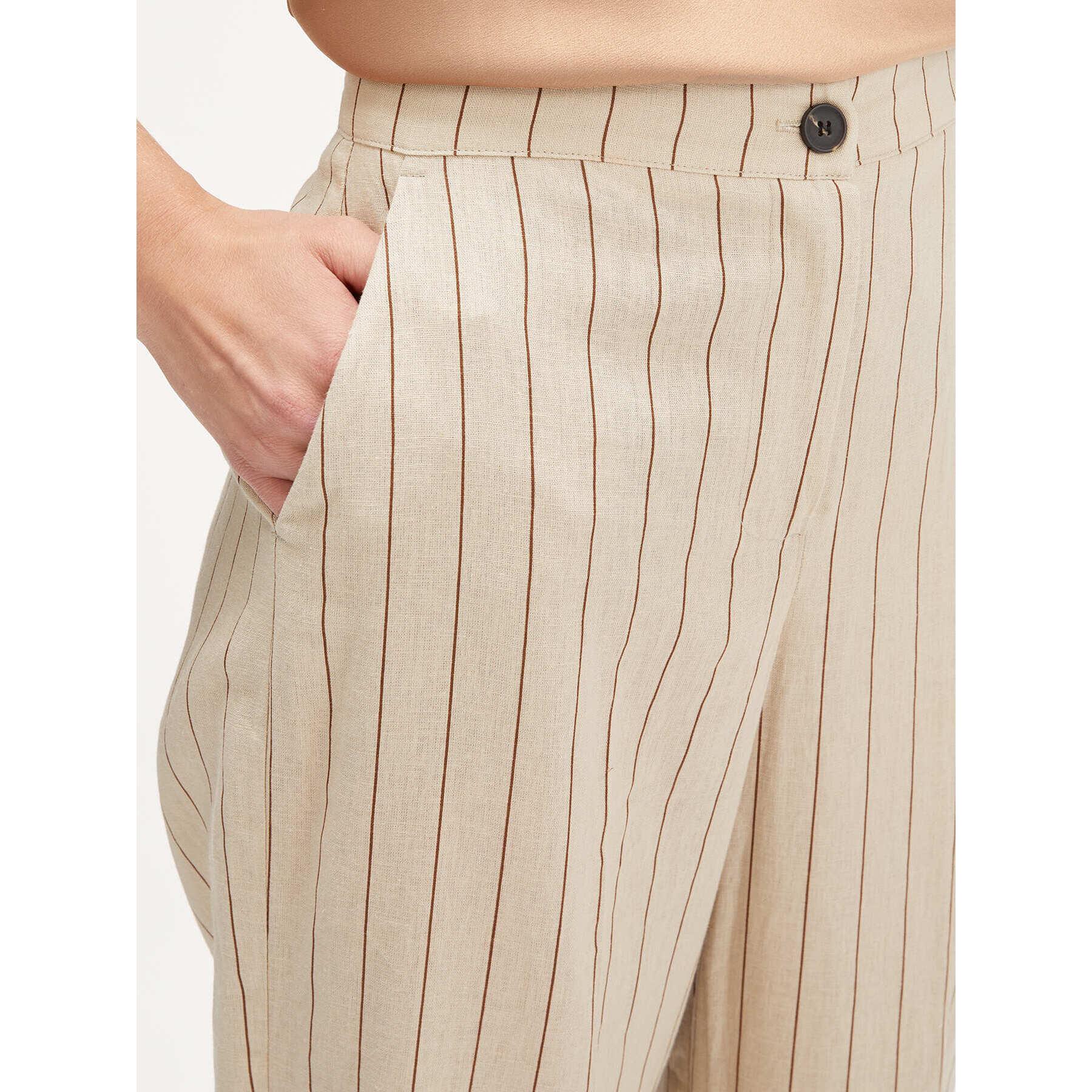 Motivi - Pantaloni palazzo gessati - Beige