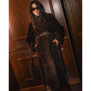 Abrigo largo de pelo de mujer