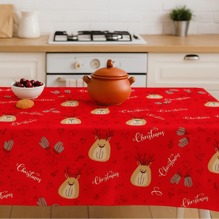 CASSESE HOME Tovaglia in PVC Breccia Con Bordino Decoro Natale – Antimacchia, Pratica e Decorativa Made in Italy_Dec.M