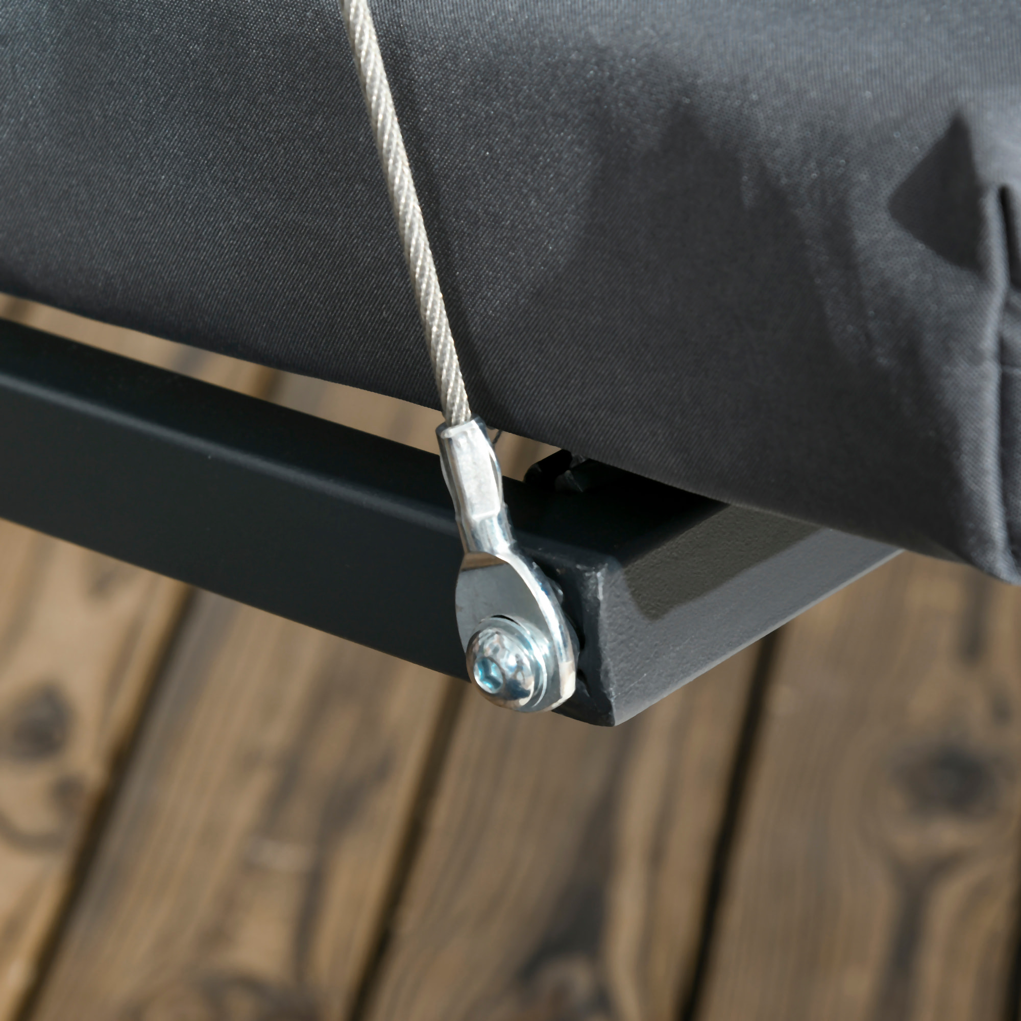 Balancelle de jardin 3 places grand confort toit inclinaison réglable épais coussins polyester acier époxy gris