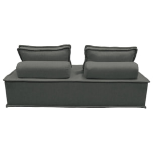Ensemble chauffeuses DAO pour canapé modulable en tissu capitonné 4 places gris foncé