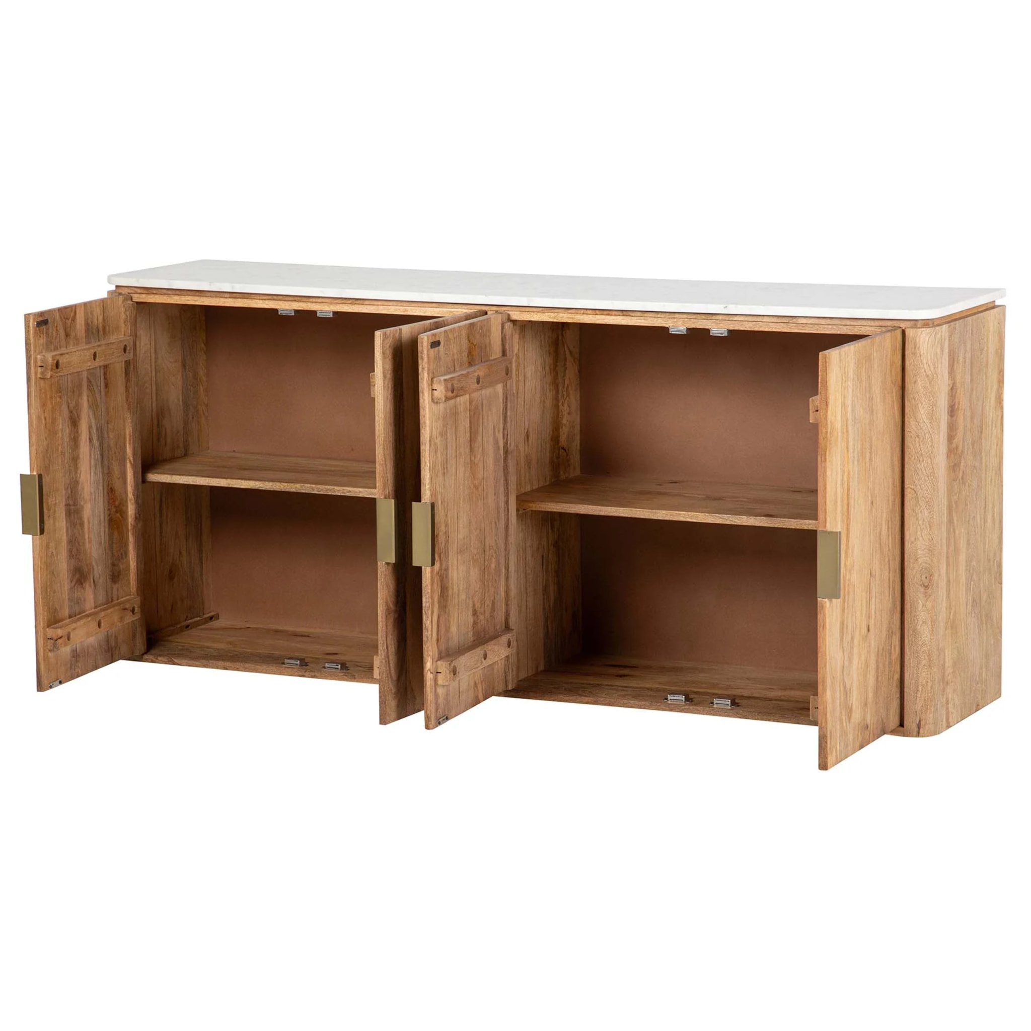 Aparador Madera Mango Marmol Felo 180x40x80 Cm