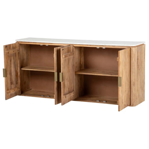 Aparador Madera Mango Marmol Felo 180x40x80 Cm
