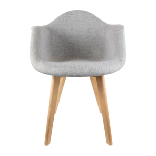 Fauteuil Scandinave Tissu Gris - Lot De 2