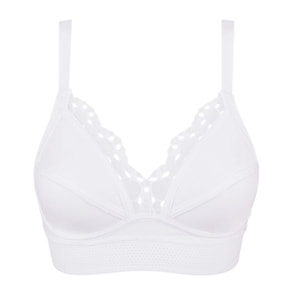 Sujetador sin aros blanco de algodón orgánico Feel Good Support