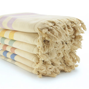 Fouta doublée éponge L - Fidji Tournesol - 340g/m²