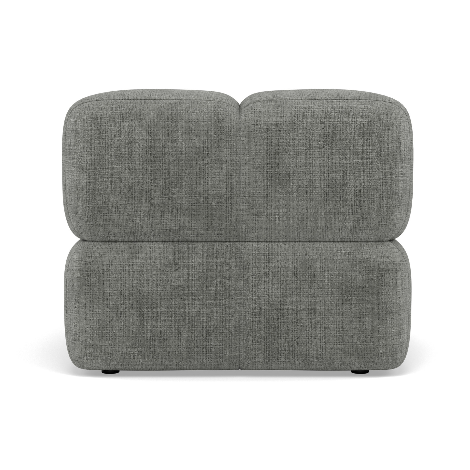 Grace - module d'assise sans accoudoir en velours texturé - Gris