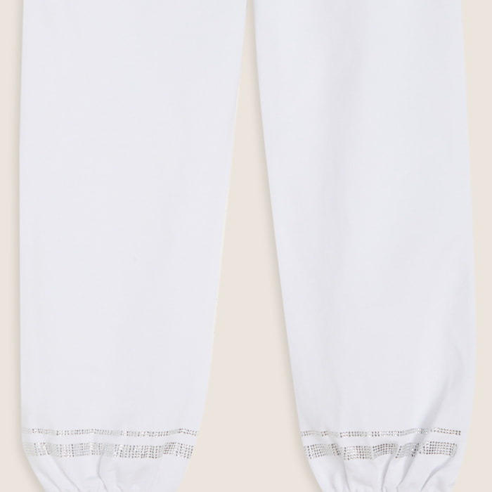 Pantaloni Bambina Comfort con Dettagli in Strass
