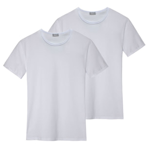 2 T-Shirt da Uomo in Cotone Elasticizzato Liabel Art. 3858-23 Girocollo Bianco