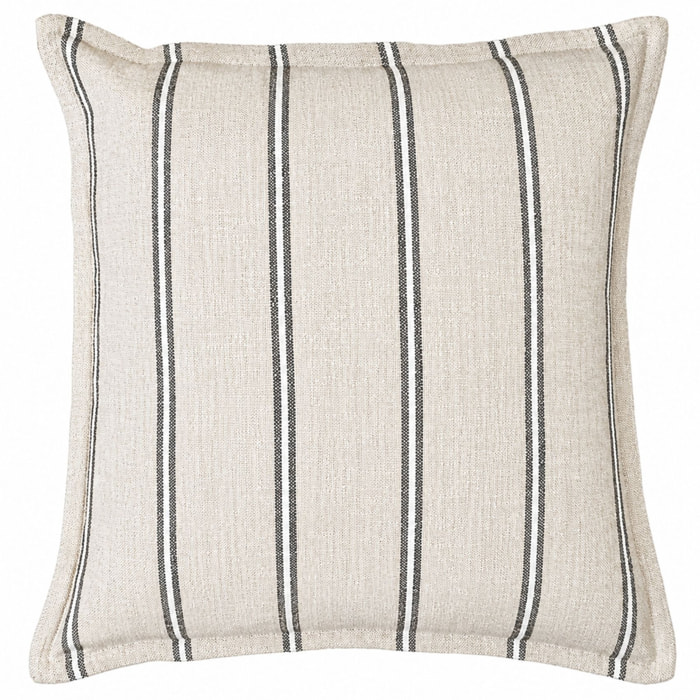 Housse de coussin 100% coton rayures rustiques LOURMARIN - Beige