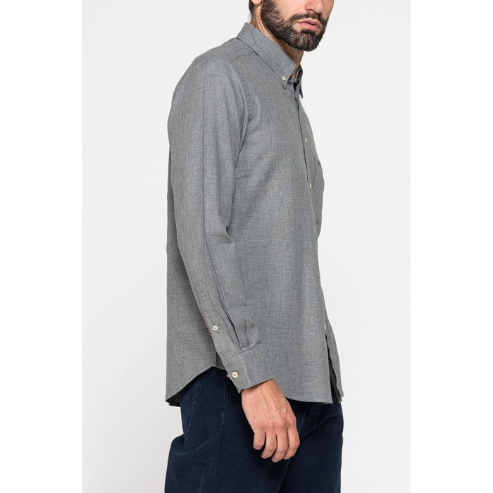 CAMICIA DI FLANELLA IN COLORI TINTA UNITA CON TASCHINO