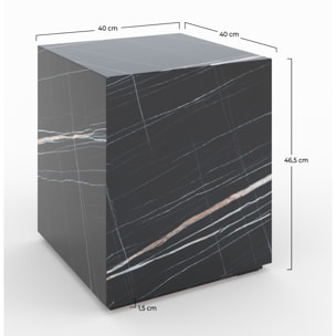 Table d'appoint effet marbre noire - Lison