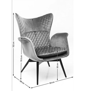 Fauteuil Tudor velours ocre Kare Design