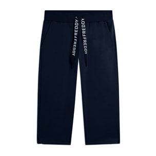 Pantaloni Corsaro con Fondo Stondato e Logo FREDDY