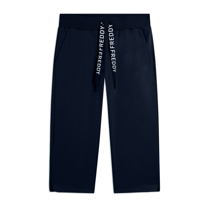 Pantaloni Corsaro con Fondo Stondato e Logo FREDDY