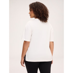 Fiorella Rubino - T-shirt in jersey con fiocco gioiello - Bianco
